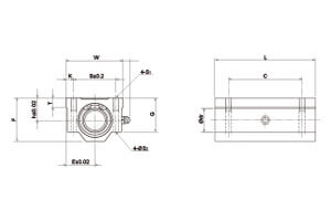 TCMW 加長型 自潤式連座直線軸承